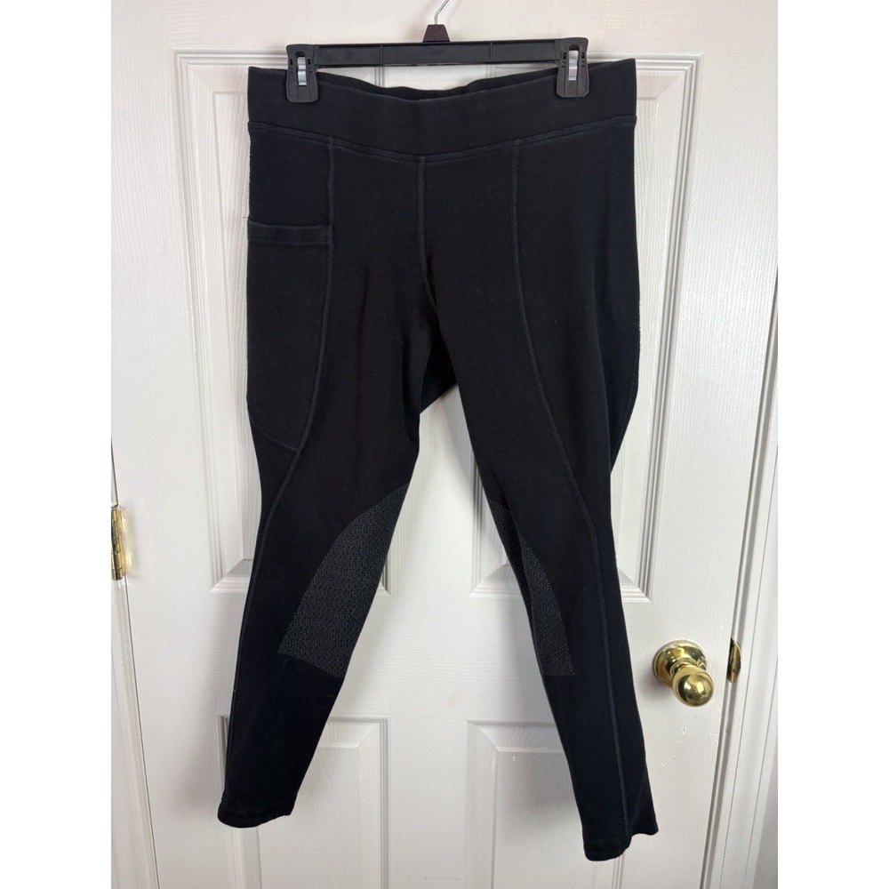 Riding Sport Dover Saddlery Breeches Women L Black Excellent Knee Patch Tights